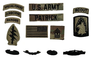 14 US ARMY patch Set Multicam Ocp Uniform Special Forces Airborne Ranger Scout - Bild 1 von 4