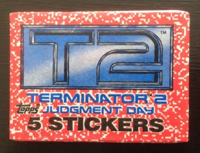 "T2 Judgement Day" Sealed Trading Card Pack (Stickers)  by Topps. 1991. - Image 1 of 2