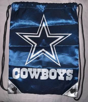 Forever Collectibles DALLAS COWBOYS Blue & Shiny Silver Drawstring Backpack Bag - Image 1 of 4