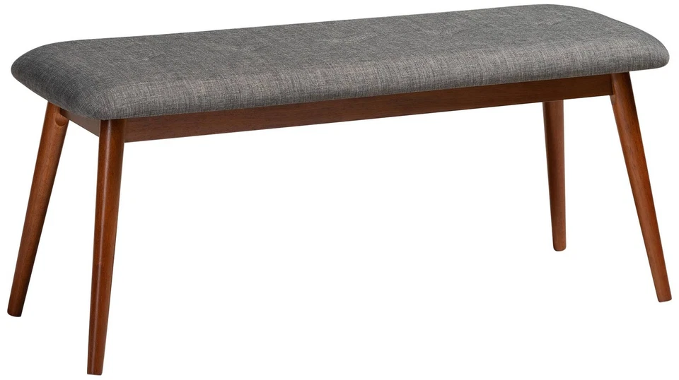 Flora II 41 1/4" Wide Dark Gray and Oak Dining Bench - Image 1 of 1