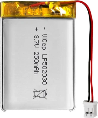 3,7 V Lithium Polymer Akku 250 mAh 502030 Wiederaufladbarer 3,7 Volt Lipo Akku - Bild 1 von 4