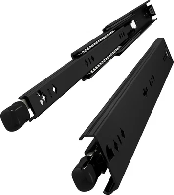 1000Mm Heavy Duty Drawer Runners with Lock #VD2053-B 1 Pair, Black Drawer Slides - Image 1 of 4