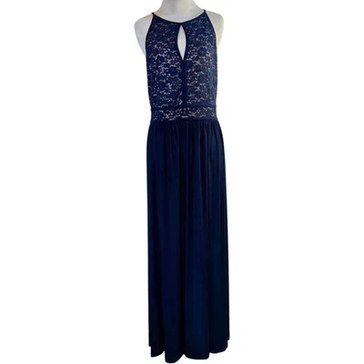 VTG Morgan & Co Lace Maxi Dress 15 Navy Sequin Y2K Fairy Grunge Whimsigoth Prom - Image 1 of 4