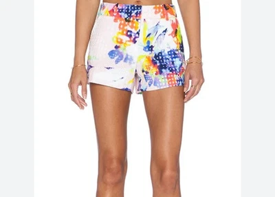 Pantalones Cortos Trina Turk Corbin Demure Femenino Ojales Rosa Multi Bolsillos Florales Talla 2 Foto 1 de 4