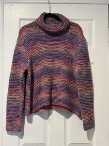 Leichter Damen Rollkragen Pullover Pandemonium Rosa & Lila Large - Bild 1 von 11
