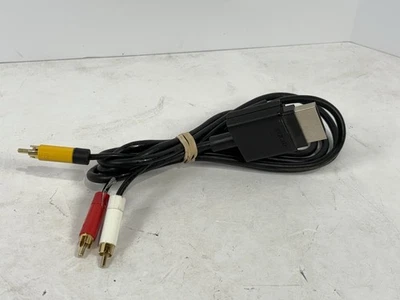 Genuine OEM Original Microsoft Black XBOX 360 Composite AV RCA Video Cable Cord - Image 1 of 3