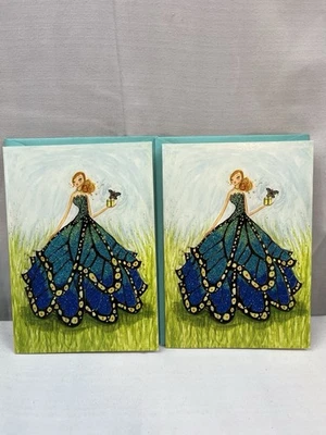 Papyrus 2 Blank Note Card Designed by Bella Pilar Butterfly Gown Beautiful New - Image 1 of 4