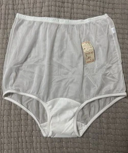 VTG Vanity Fair Nylon Granny Panties Underwear Sz 5 Super Sheer White 1500310 - Picture 1 of 5