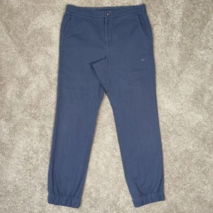 Mack Weldon Pants Mens M Blue Radius Flex Jogger Stretch Zip Pockets Travel Logo - Picture 1 of 8