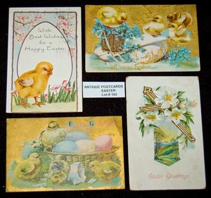 ANTIQUE Postcards Lot of 4 Over 110 Years Old Lot#162 Easter - Picture 1 of 2