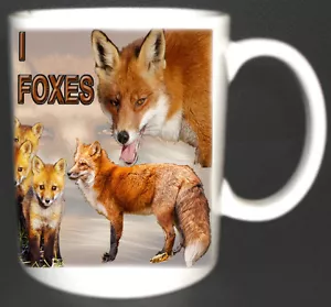 More details for i love foxes fox coffee mug (d2 ) limited edition great new design fox cubs
