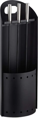 Set Da 4 Accessori per Camino E Stufa, Attizzatoio, Paletta, Scopino E Supporto - Immagine 1 di 4