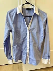 SMALL Women's 7th Avenue New York & Company Design Studio Blue Blouse - Picture 1 of 2