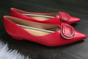 C.Paravano Damen-Ballerinas Größe 8,5 camelfarben Leder I spitz zulaufend flache Schuhe I - Bild 1 von 7