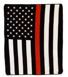 USA American Thin Red Line 50x60in Throw Blanket Fire Department FD - Picture 1 of 1