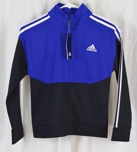 adidas Boys' Zip Front Uplift Tricot Jacket Bold Blue Size 8 Small - Picture 1 of 3