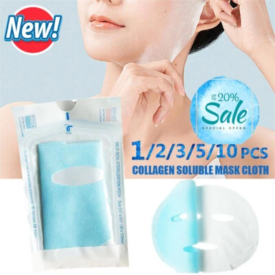 10X Nano Collagen Soluble Mask Cloth Collagen Film Protein Ski Lot K2 P7E2 P8R2 - Image 1 of 4