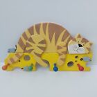 Vintage Handmade Wooden Cat Mouse Cheese Coat Bedroom Hanger Kids Colourful 