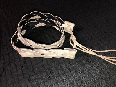 Cinturón corbata hippie boho beige aspecto trenzado para mujer talla 8 Foto 1 de 4
