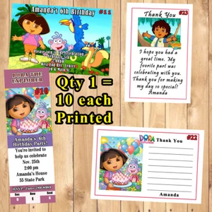Dora & Diego Invitations 10 ea with Env or Thank You Cards Personalized - Picture 1 of 8