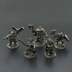 Vintage Dwarf Warrior Infantry Miniatures Games Toys Model Metal Copper Gift New - Picture 1 of 46