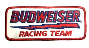 Vintage Budweiser Racing Team Patch Lightning Bolt Red on White 6" x 2.5" - Picture 1 of 2