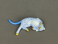 Herend MINNIE THE CALICO CAT Blue Fishnet #15860 Porcelain 5" Figurine: MINT