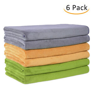 Quality 6 Pack Bath Towels Oversize Soft Extra Absorbent Towel Sets 27" x 55"