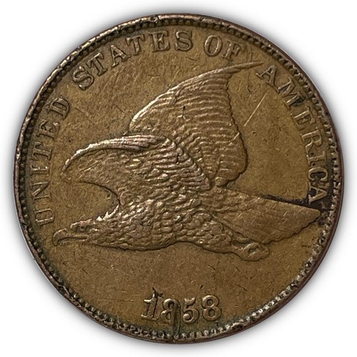 1858 Ll Large Letters Flying Eagle Cent Almost Uncirculated Au Coin, Issues 6901