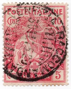 1915 - Regno d'Italia - L'Italia entra in guerra 10 c. + 5 c. rosa usato - Foto 1 di 1