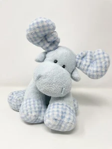 Ty Pluffies Tylux Blue Twacks Elch Plüschtier Baby Spielzeug Lovey Gingham 2006 7 Zoll - Bild 1 von 15