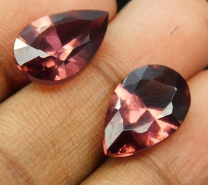 18 Ct Pear Cut Natural Padparadscha Sapphire Loose Gemstone Pair CERTIFIED - Picture 1 of 11