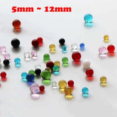 Round Small Glass Beads 5mm to 12mm Decorative Sphere Colorful Glass Balls - Image 1 of 4