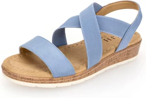 Women'S Flat Sandals, Comfort Slip-On Elastic Ankle Strap Slingback Light Weight - Picture 1 of 6