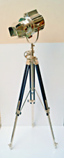 Designer Nautical Spotlight Decorative Floor Hollywood Lamp Wooden Tripod Stand