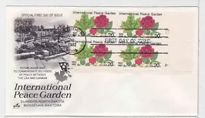 TurtlesTradingPost- Peace Garden 1982 #2014- FDC Artcraft Plate Block - Picture 1 of 1