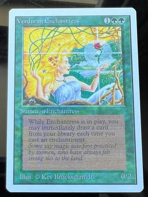 Magic the Gathering MTG Unlimited Verduran Enchantress NM  (Beta Bob) - Image 1 of 2