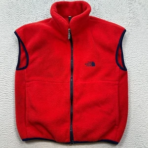 Vintage North Face Weste Damen klein rot Fleece durchgehender Reißverschluss Taschen Wandern USA - Bild 1 von 12