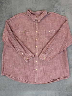 Foundry Casual Shirt Mens 5XL Red Button Pocket Long Sleeve - Image 1 of 4