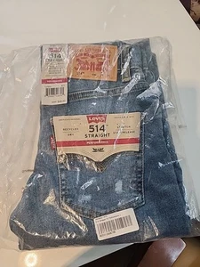 Levi's Jeans Boys Size 10 Reg 514 Straight Performance 25 X 26 Blue D24 - Picture 1 of 4