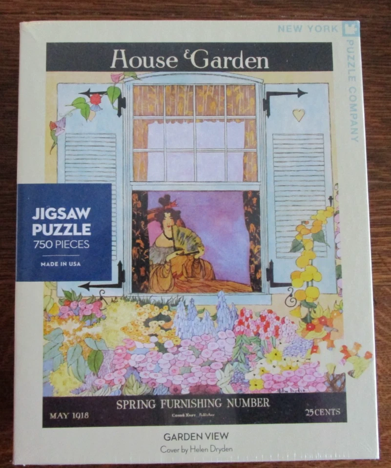 Casa y jardín 1918, vista al jardín, New York Puzzle Co. 1000 piezas, NUEVO SELLADO Foto 1 de 1