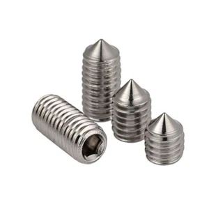GRUB SCREWS CONE POINT ALLEN SOCKET SET BOLTS A4 STAINLESS STEEL M3 M4 M5~M10 - Picture 1 of 6