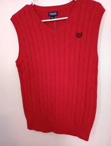 Chaps Boys Size Large 14/16 Pullover Vest  V Neck Red New With Tags - Picture 1 of 7
