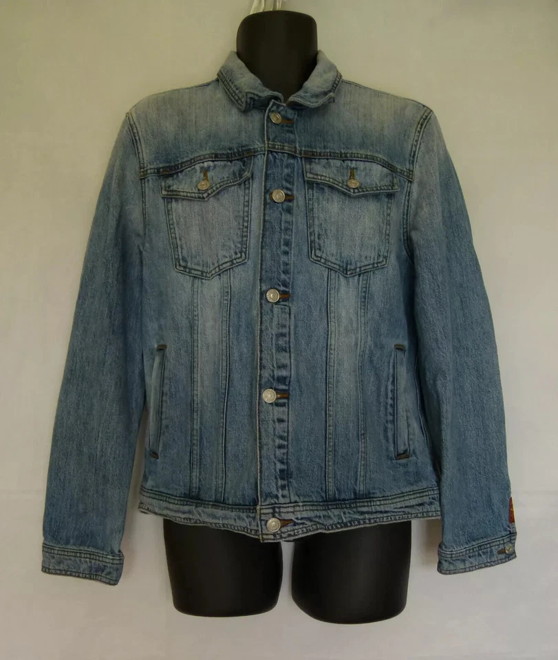 Chaqueta vaquera de algodón 7 Seven For All Mankind para hombre azul con botones delanteros talla L Foto 1 de 4