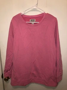 NEW Lands End Seriously Sweats SZ Large Pink Pullover Sweatshirt Cotton Blend - Picture 1 of 3