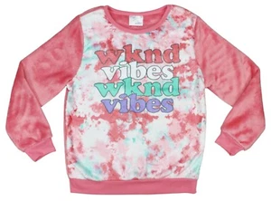 Hybrid Apparel Big Girls L/14 Weekend Vibes Fleece Sweater NWT Pink Multi - Picture 1 of 1