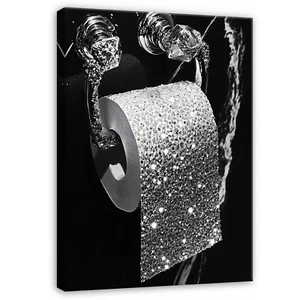 Leinwand Bilder Badezimmer Schwarz Wandbilder XXL Groß Leinwandbild Wanddeko WC - Bild 1 von 7