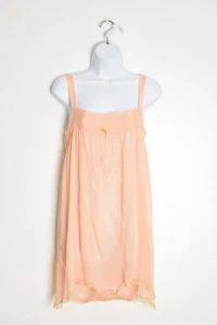 vintage 20s silk lingerie romper peach pink step in slip chemise teddy flapper M - Picture 1 of 7