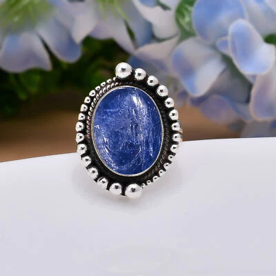 Kyanite Gemstone 925 Sterling Silver Jewelry Ring, Designer Ring, Oxidized Ring - Image 1 of 4