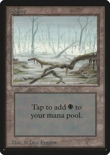 Swamp (A Light) Beta HEAVILY PLD Basic Land MAGIC THE GATHERING CARD ABUGames